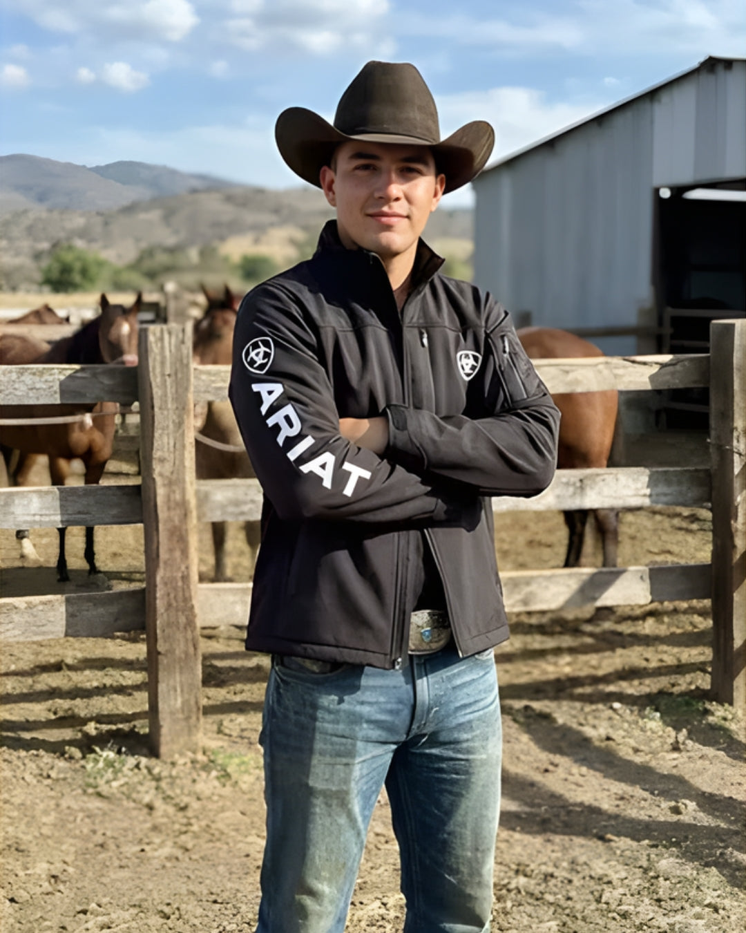 Chamarra Neopreno Caballero Bordado Blanco