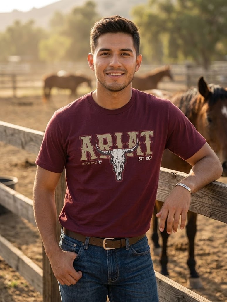 Playera Letra Western