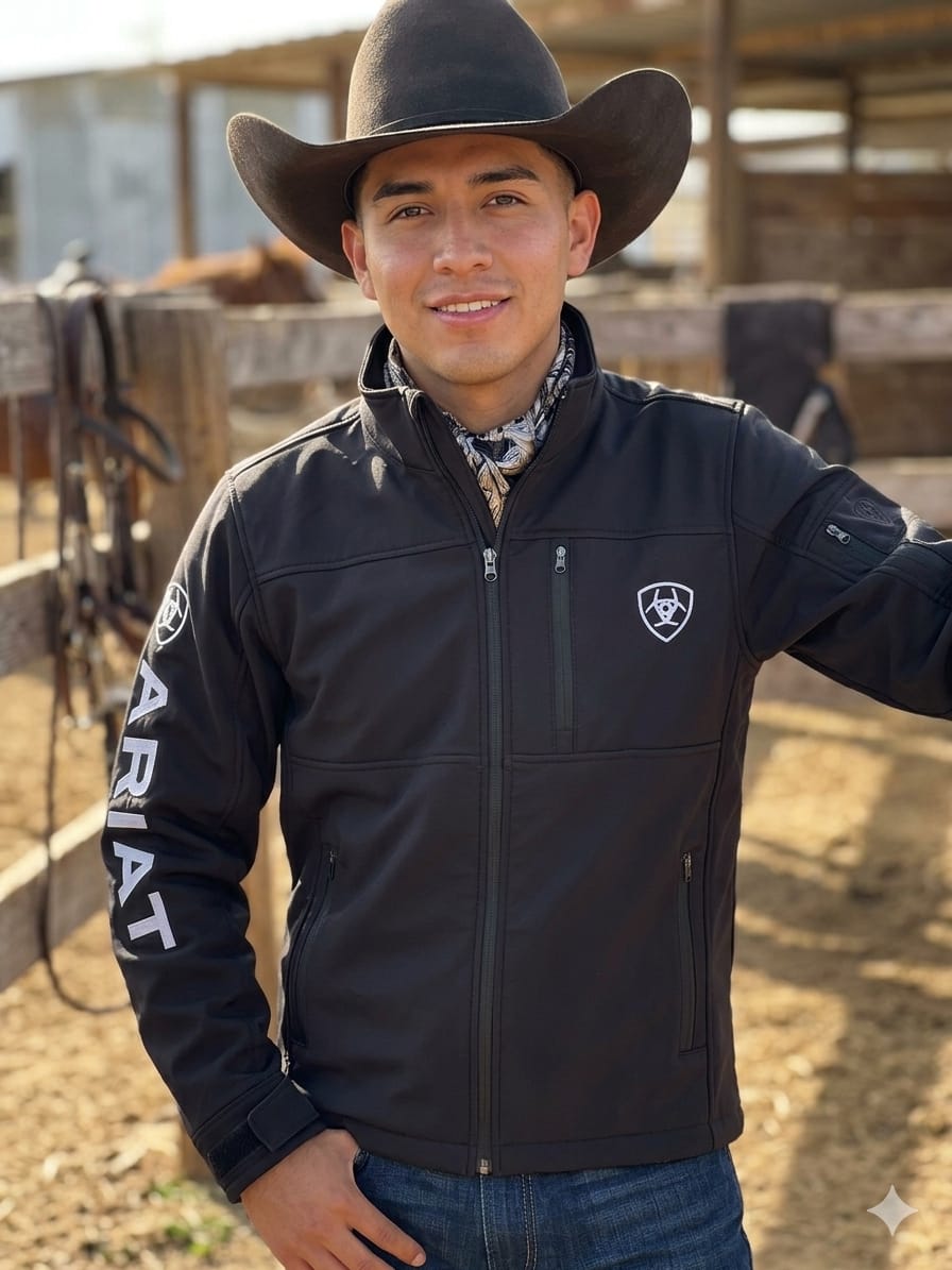 Chamarra Neopreno Caballero Bordado Blanco