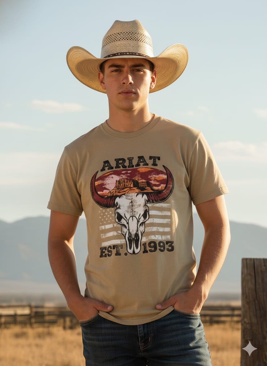 Playera Cráneo Bandera Manga Corta para caballero