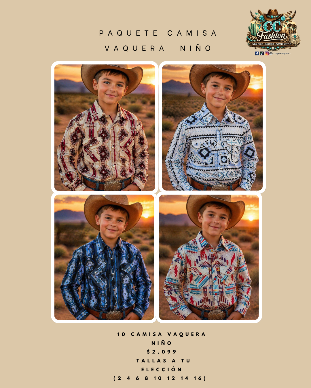Paquete camisa vaquera niño