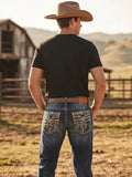 Pantalón Vaquero Bordado para Caballero
