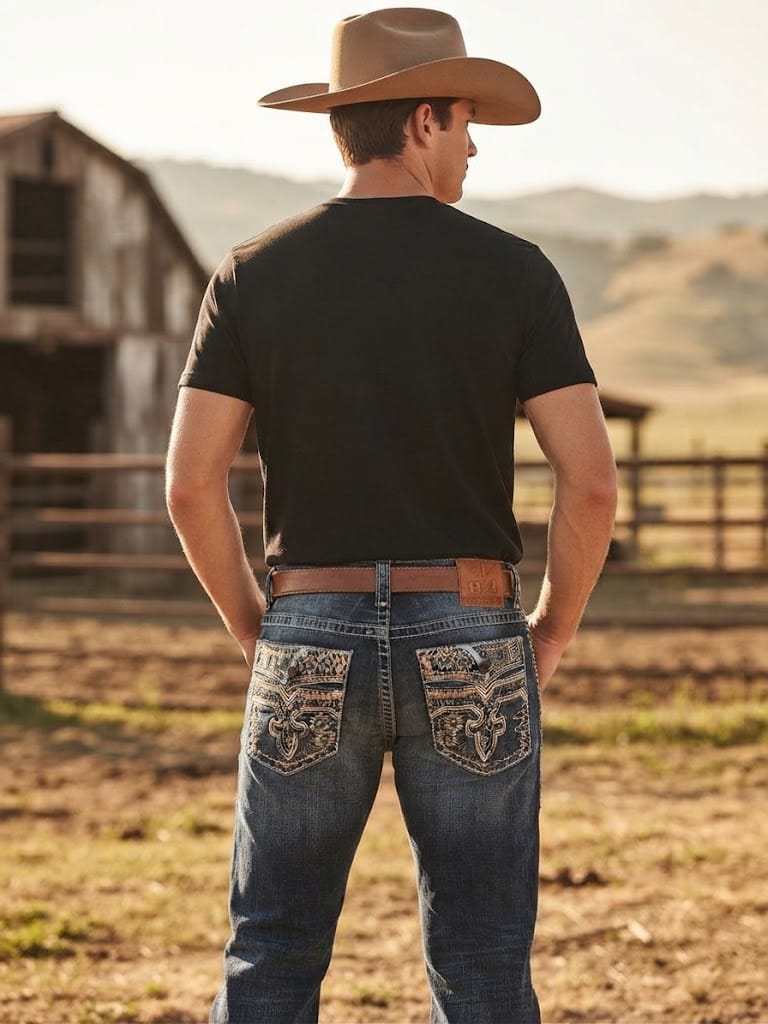 Pantalón Vaquero Bordado para Caballero