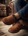 Pantufla vaquera de gamuza para caballero