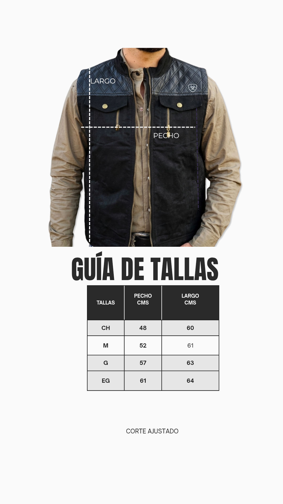 Chaleco Gamuza con aplicaciones de vinipiel.