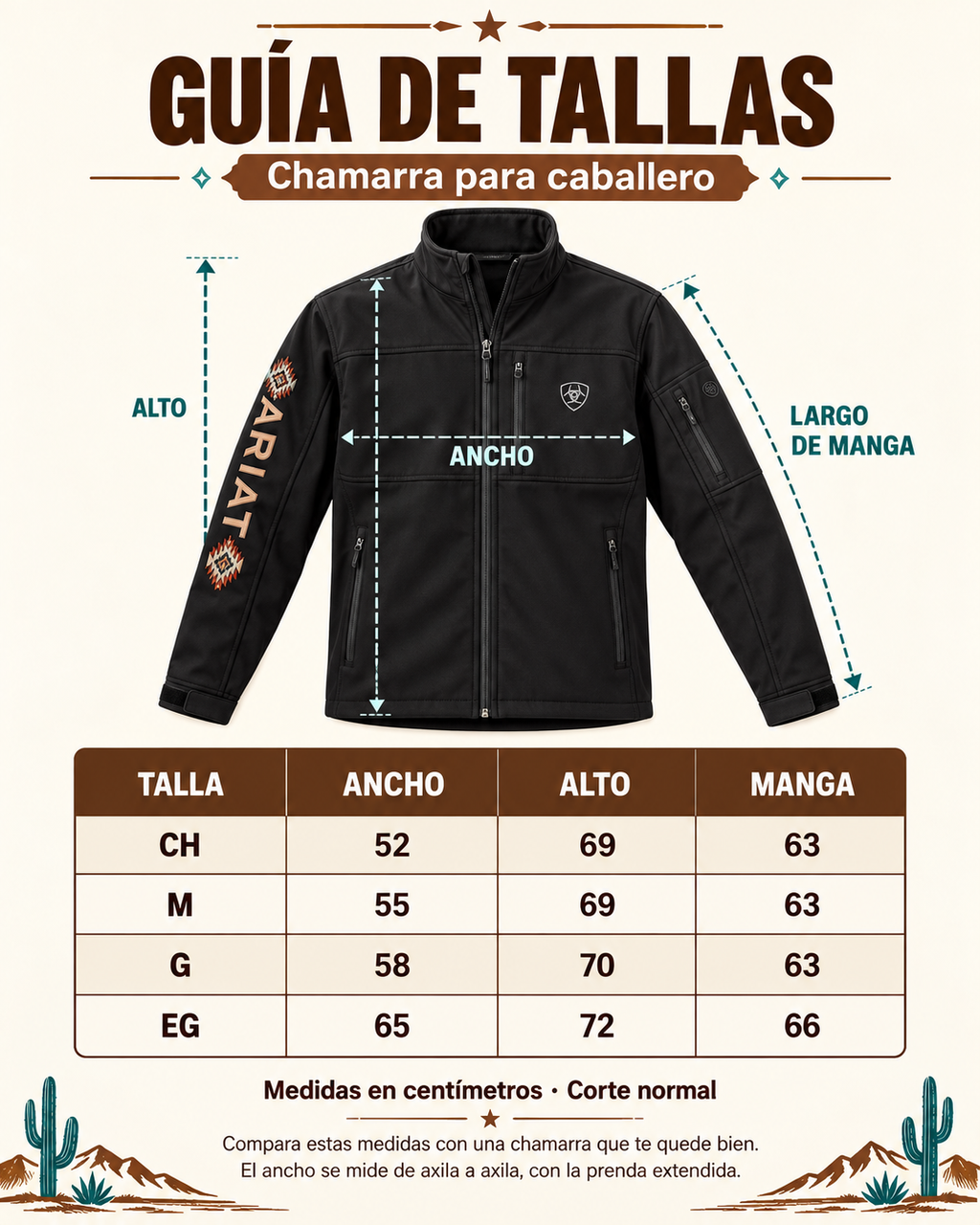 Chamarra Ariat Bordado Geométrico para Caballero