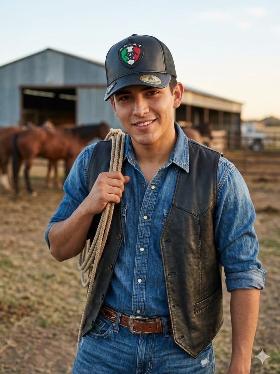 Gorra Ariat vinipiel logo tricolor
