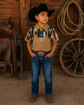 Paquete playera vaquera cuello polo niño.