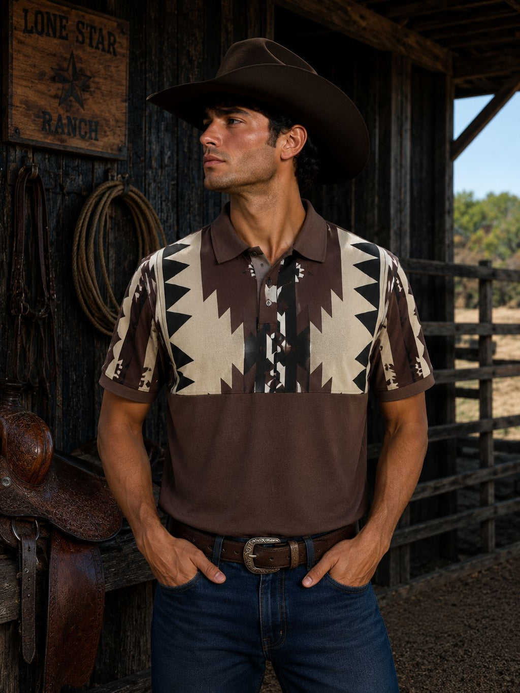 Paquete playera vaquera cuello polo caballero