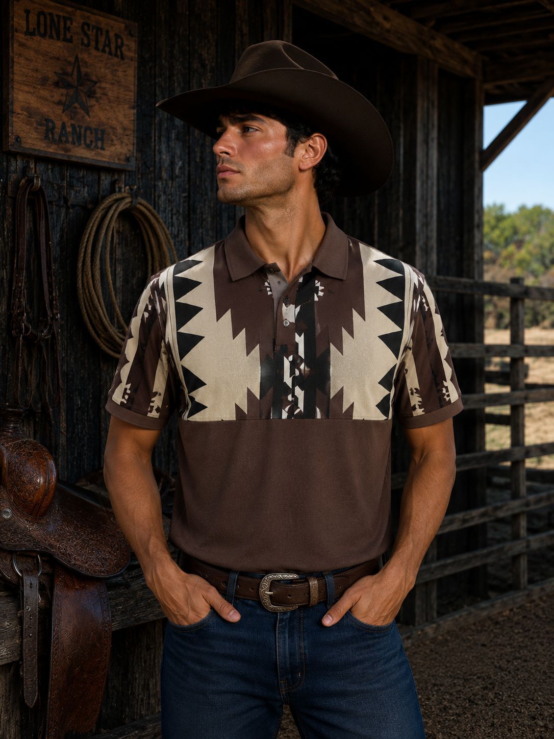 Paquete playera vaquera cuello polo caballero