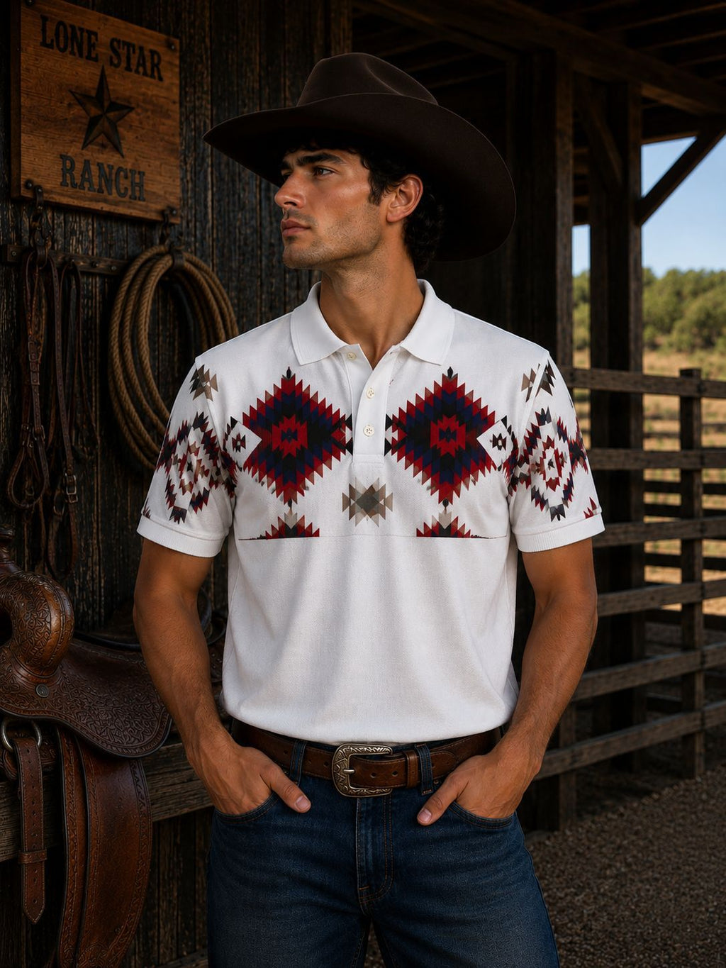 Paquete playera vaquera cuello polo caballero